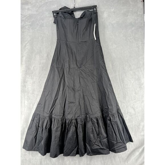 Anthropologie Hutch Bow-Tie Maxi Dress Black Strapless Size 6 - Picture 5 of 9